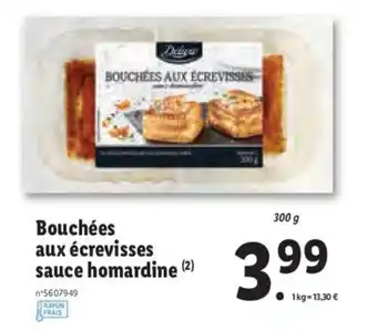 Lidl Bouchées aux écrevisses sauce homardine offre