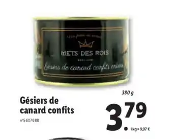 Lidl Gésiers de canard confits offre