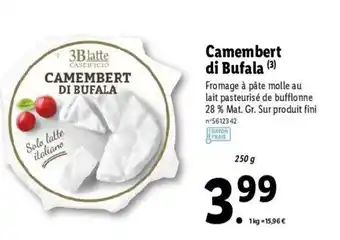 Lidl Camembert du bufala offre