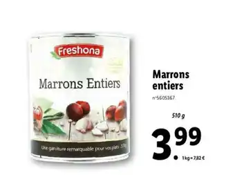 Lidl Marrons entiers offre