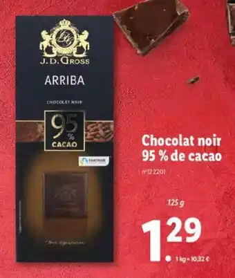 Lidl Chocolat noir 95% de cacao offre