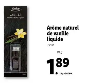 Lidl Arôme naturel de vanille liquide offre