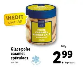 Lidl Glace poire caramel spéculoos offre