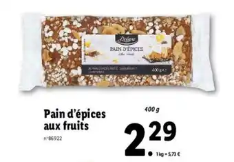 Lidl Pain d'épices aux fruits offre