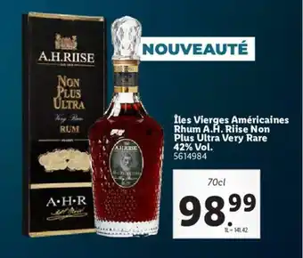 Lidl Îles vierges américaines rhum A.H. offre
