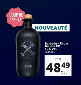 Lidl Barbade - rhum bumbu XO offre