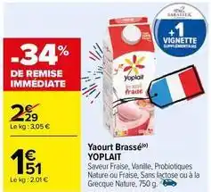 Carrefour Yoplait - yaourt brassé offre