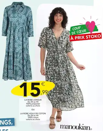 Stokomani Manoukian LA ROBE LONGUE offre