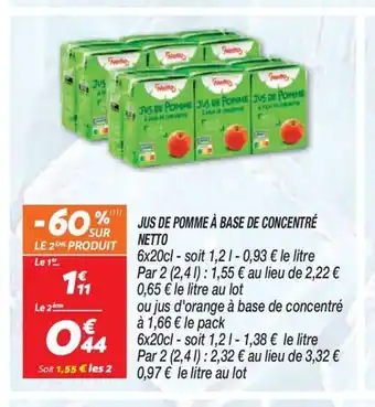 Netto JUS DE POMME À BASE DE CONCENTRÉ offre