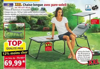 Norma SolaxSunshine Chaise-longue avec pare-soleil offre