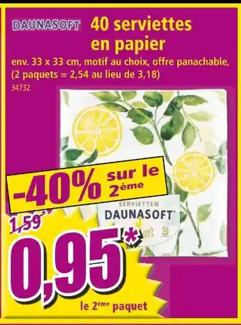 Norma DAUNASOFT 40 serviettes en papier offre