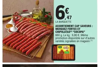 E.Leclerc Express ASSORTIEMENT CAP SAVEURS : MERGUEZ FORTES ET CHIPOLATAS(2) "SOCOPA offre