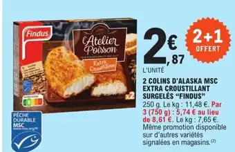 E.Leclerc Express 2 COLINS D'ALASKA MSC EXTRA CROUSTILLANT SURGELÉS "FINDUS" offre