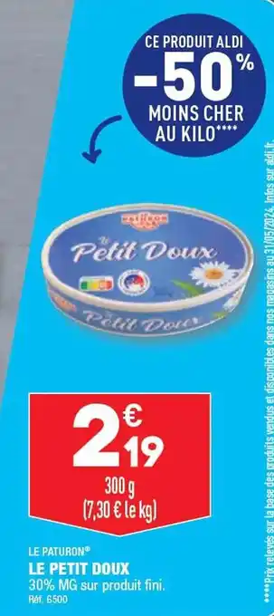 ALDI LE PATURON LE PETIT DOUX offre