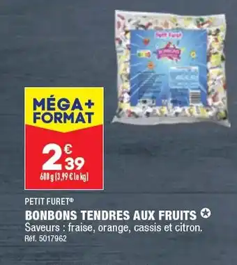 ALDI BONBONS TENDRES AUX FRUITS offre