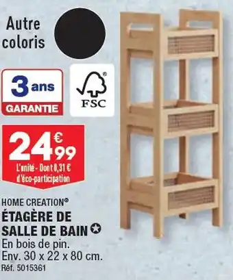 ALDI ÉTAGÈRE DE SALLE DE BAIN offre