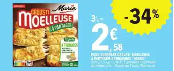 E.Leclerc PIZZA SURGELÉE CROUSTI MOELLEUSE À PARTAGER 4 FROMAGES "MARIE" offre
