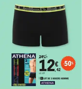 E.Leclerc LOT DE 3 BOXERS HOMME ATHENA offre