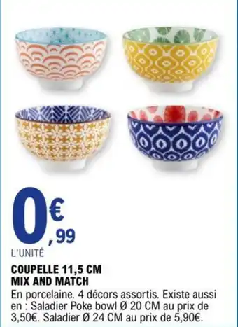 E.Leclerc COUPELLE 11,5 CM MIX AND MATCH offre