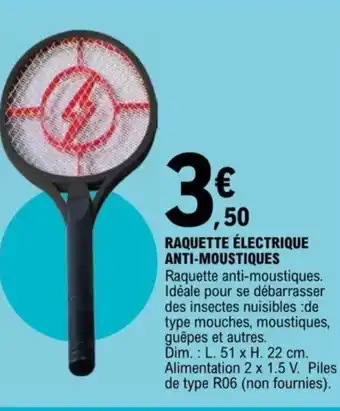 E.Leclerc RAQUETTE ÉLECTRIQUE ANTI-MOUSTIQUES offre