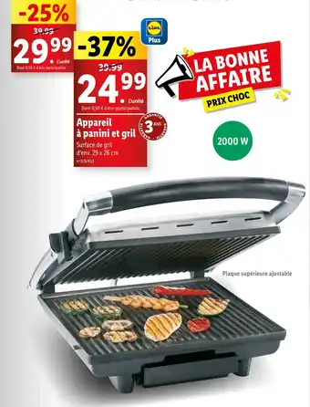 Lidl Appareil à panini et gril offre
