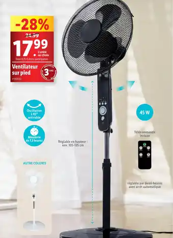 Lidl Ventilateur sur pied offre