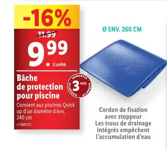 Lidl Bâche de protection pour piscine offre