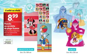 Lidl Poncho ou serviette de plage licence offre