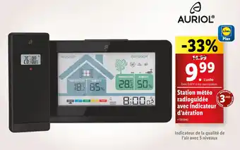 Lidl Station météo GARANTIE radioguidée avec indicateur d'aération offre