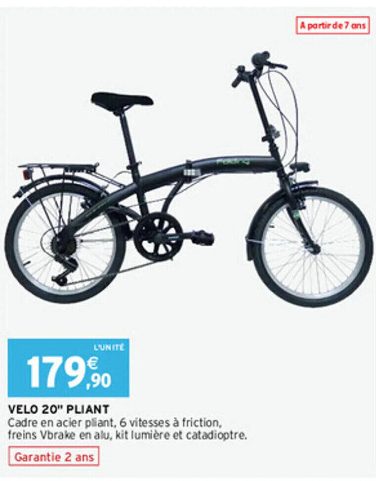Promo VELO 20 PLIANT chez Intermarche
