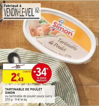 TARTINABLE DE POULET SIMON