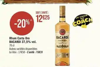 Géant Casino Bacardi - rhum blanc offre