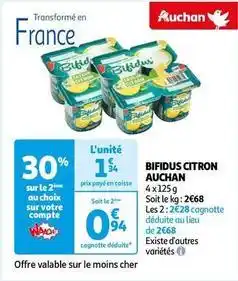 Auchan Auchan - bifidus citron offre