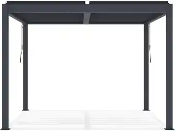 Jardiland Pergola Bioclimatique Avec Led En Aluminium windsor 3 X 3 - Gris -habitat Et Jardin offre