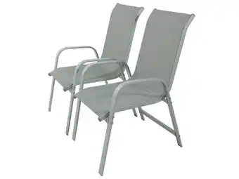 Fauteuil Jardin Alu/textilène porto - Phoenix - Gris Clair - Lot De 2 -habitat Et Jardin