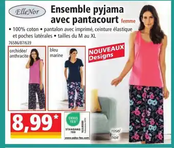 Norma Ensemble pyjama avec pantacourt femme offre