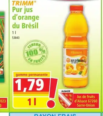 Norma TRIMM® Pur jus d'orange offre
