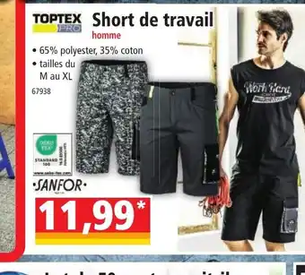 Norma TOPTEX Short de travail offre