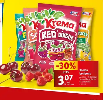 Lidl Krema bonbons offre