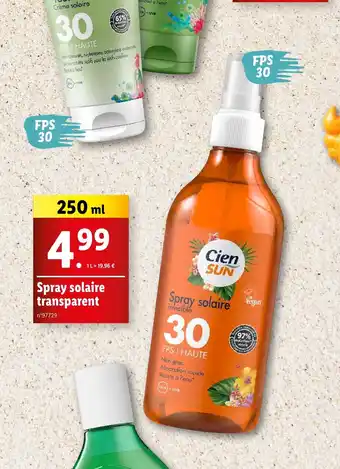 Lidl Spray solaire transparent offre