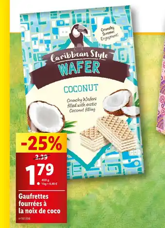 Lidl Gaufrettes fourrées à la noix de coco offre