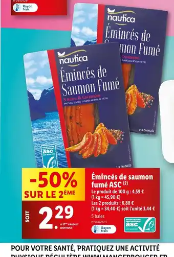 Lidl Émincés de saumon fumé ASC (2) offre