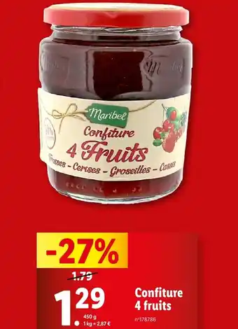 Lidl Confiture 4 fruits offre