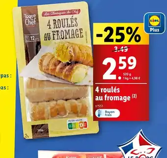 Lidl 4 roules au fromage offre