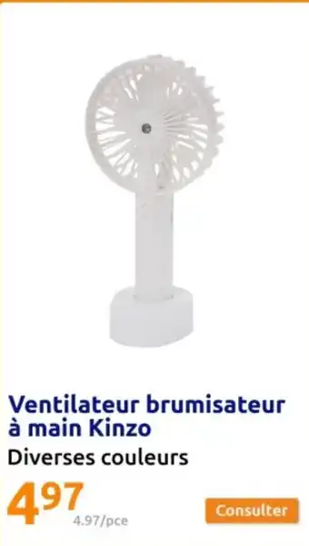 Action Ventilateur brumisateur à main Kinzo offre