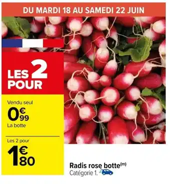 Carrefour Radis rose botte(m) Catégorie 1. offre