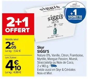 Carrefour Skyr SIGGI'S offre