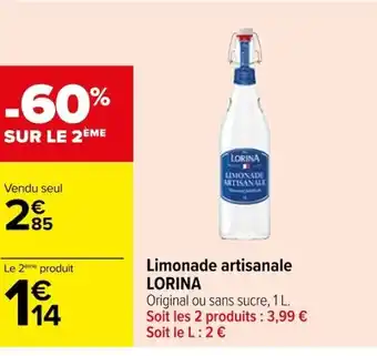 Carrefour Limonade artisanale LORINA offre