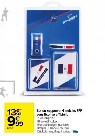 Set du supporter 4 articles FFF sous licence officielle