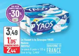 G20 Le Yaourt à la Grecque YAOS Nature NESTLÉ offre